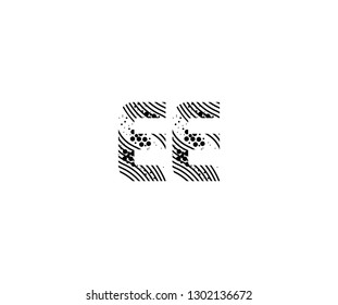 Abstract Initial EE Letter with Wavy Dots Pattern Vector Logo