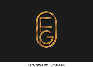 Abstract Initial F and G Logo, Gold Line Monogram style, usable for brand, card and company, logo design template element,vector illustration