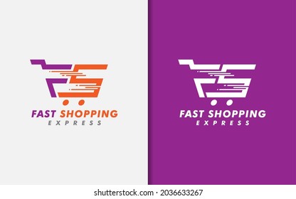 Abstract Initial F and S with Fast Shopping Trolley Concept for Business, Marketplace and Delivery Logo Design.