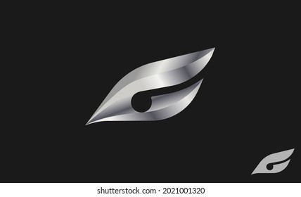 Abstract Initial G 3d Silver Wings logo inspiration