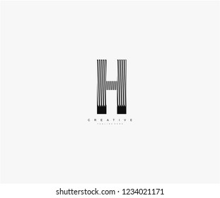 abstract initial H letter geometric zebra stripes lines logotype