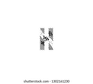Abstract Initial H Letter with Wavy Dots Pattern Vector Logo