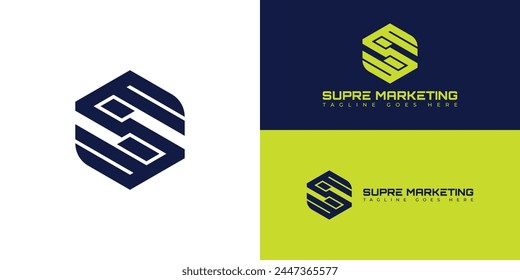 Abstract initial hexagon letter AC or CA logo in blue color isolated on multiple background colors. The logo is suitable for marketing agency company logo icons to design inspiration templates.