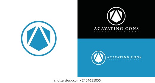Abstract initial hexagon letter AC or CA logo in blue color isolated on multiple background colors. The logo is suitable for a full-service residential and property management company icon logo design