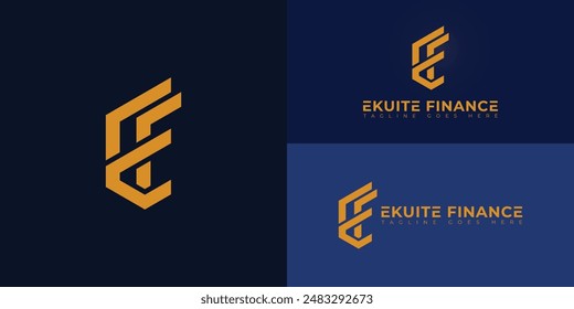 Abstract initial hexagon letter EF or FE logo in yellow color isolated on multiple background colors. The logo is suitable for business and finance logo vector design illustration inspiration template