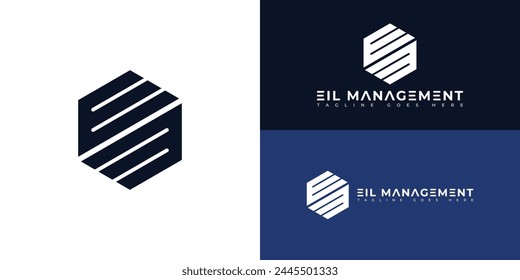 Abstract initial hexagon letter EM or ME logo in white color isolated on multiple background colors. The logo is suitable for business and consulting company logo icon design inspiration templates.