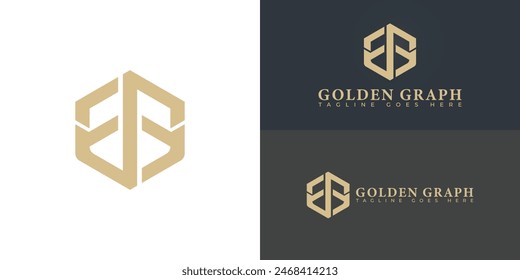 Abstract initial hexagon letter G or GG logo in luxury gold color isolated on multiple background colors. The logo is suitable for business and consulting company logo design inspiration templates.