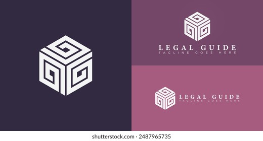 Abstractas letra hexagonal inicial logotipo LG o GL en colores blancos aislados en múltiples colores de fondo. El logotipo es adecuado para las Plantillas de inspiración de diseño de logotipo de la empresa de abogados.