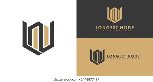 Abstract initial hexagon letter LN or NL logo in black and gold color isolated on multiple background colors. The logo is suitable for business and consulting company logo icons to design inspiration
