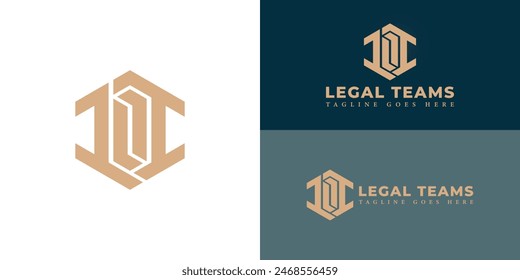Abstrakter Anfangssechseckbuchstabe LT oder TL-Logo in luxuriöser Goldfarbe isoliert auf mehreren Hintergrundfarben. Das Logo eignet sich für Vorlagen zur Gestaltung von Rechts- und Firmenlogos.