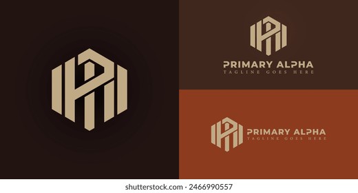 Abstract initial hexagon letter PA or AP logo in luxury gold color isolated on multiple background colors. The logo is suitable for mastery of business logo design inspiration templates.