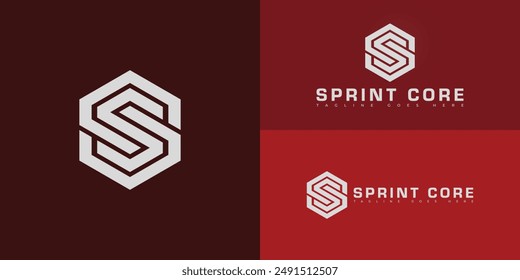 Abstrakter Anfangssechseckbuchstabe SC oder CS Logo in silberweißer Farbe isoliert auf mehreren Hintergrundfarben. Das Logo eignet sich für sportliche brande Bekleidungslogo-Design-Inspiration-Vorlagen.