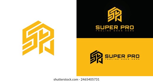 Abstract initial hexagon letter SP or PS logo in yellow color isolated on multiple background colors. The logo is suitable for event organizer business logo design inspiration templates.