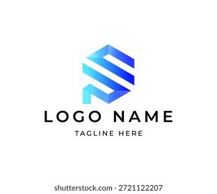 Letra hexagonal inicial Abstractas SP o PS logo Vector 