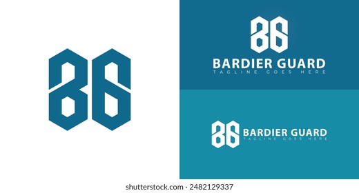 Abstract initial hexagon letters BG or GB logo in blue color isolated on multiple background colors. The logo is suitable for business growth firm logo vector design illustration inspiration templates