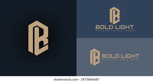 Abstract initial hexagon letters BL or LB logo in gold color isolated on multiple background colors. The logo is suitable for gaming space logo design illustration inspiration templates.