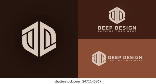 Abstract initial hexagon letters D or DD logo in luxury gold color isolated on multiple background colors. The logo is suitable for artisan tile company logo design inspiration templates.