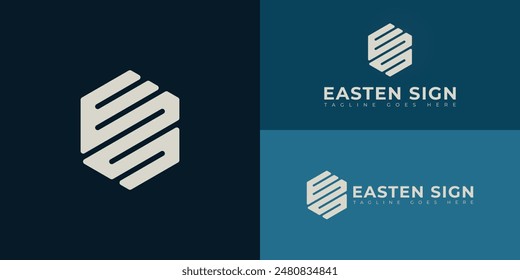 Abstract initial hexagon letters ES or SE logo in white color isolated on multiple background colors. The logo is suitable for architecture design service logo vector design illustration inspiration