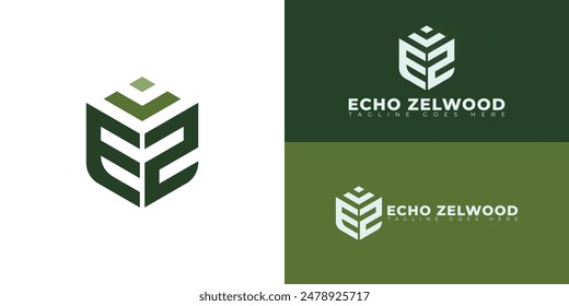 Letras hexagonales iniciales Abstractas logotipo EZ o ZE en color verde aislado en múltiples colores de fondo. El logotipo es adecuado para Plantillas de inspiración de ilustración de diseño de Vector de logotipo de operación agrícola.