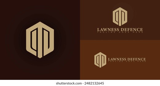 Abstract initial hexagon letters LD or DL logo in luxury gold color isolated on multiple background colors. The logo is suitable for law firm logo vector design illustration inspiration templates.