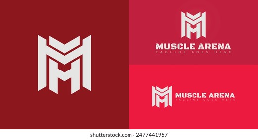 Abstract initial hexagon letters MA or AM logo in silver-white color isolated on multiple background colors. The logo is suitable for fitness club logo vector design illustration inspiration templates