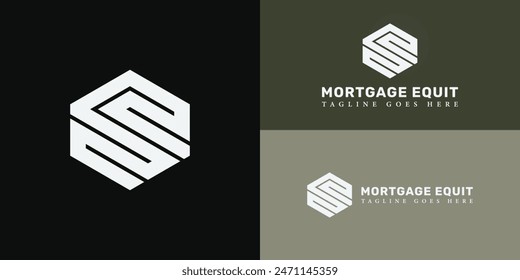 Abstract initial hexagon letters ME or EM logo in white color isolated on multiple background colors. The logo is suitable for real estate investment firm company logo design inspiration.