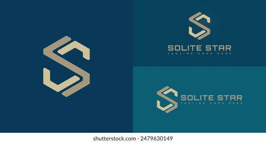 Abstract initial hexagon letters S or SS logo in gold color isolated on multiple background colors. The logo is suitable for real estate corporation logo vector design illustration inspiration