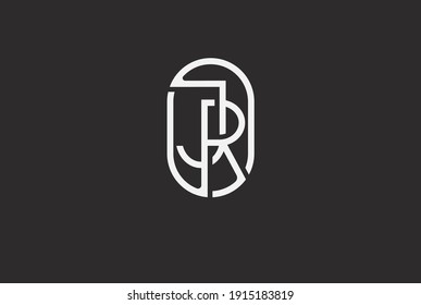 Abstract Initial J and R Logo,  Line Monogram oval style, usable for brand, card and company, logo design template element,vector illustration