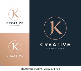 Resumen Ilustración vectorial del logotipo inicial de JK KJ