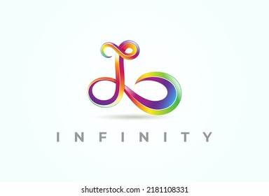 Abstract Initial L Infinity Logo, Gradient letter L and two infinity icon combination, suitable for technology, brand and company logos, vector illustration