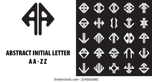 Abstract initial letter AA till ZZ in attractive baroque shape