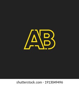 Abstract Initial Letter AB Logo. Line Style isolated. Usable for Business and Technology Logos. Flat Vector Logo Design Template Element.