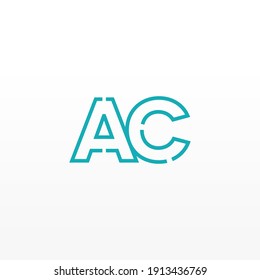 Abstract Initial Letter AC Logo. Line Style isolated. Usable for Business and Technology Logos. Flat Vector Logo Design Template Element.