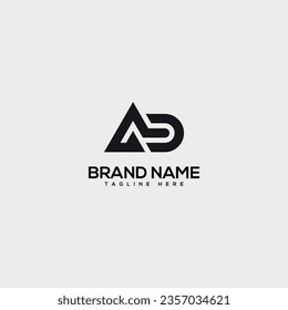 Abstract initial letter AD DA logo design template - vector.