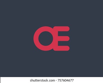 abstract initial letter AE or OE logo concept design template vector illustration