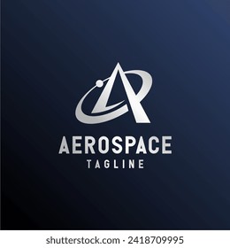 Resumen Letra inicial Logotipo aeroespacial A. Vector del logotipo del icono de la tecnología aeroespacial.
