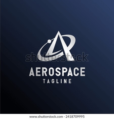 Abstract Initial letter A Aerospace Logo. Aerospace technology icon logo vector.
