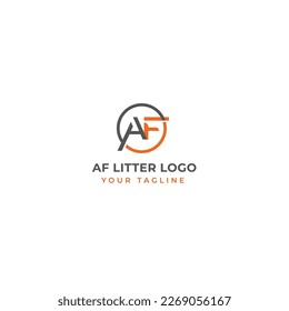 Abstract initial letter AF or FA logo in blue cyan color isolated in white background applied for foundation business logo design also suitable for the brand or company that has initial name FA or AF