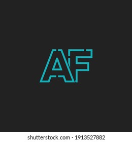 Resumen del logotipo de la carta inicial AF. Estilo de línea aislado. Usable para Logos de Negocios y Tecnología. Elemento de plantilla de diseño de logotipo de vectores planos.