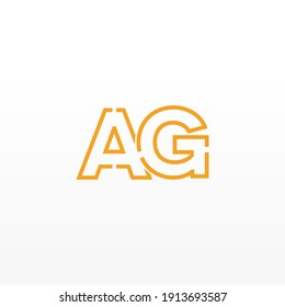 Resumen del logotipo de la carta inicial AG. Estilo de línea aislado. Usable para Logos de Negocios y Tecnología. Elemento de plantilla de diseño de logotipo de vectores planos.