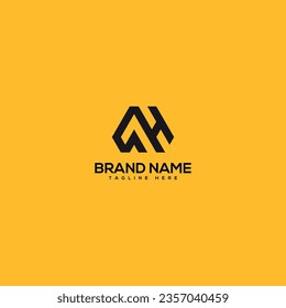 Abstract initial letter AH HA logo design template - vector.