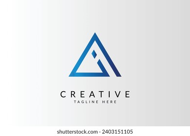 Abstract Initial Letter AI Logo