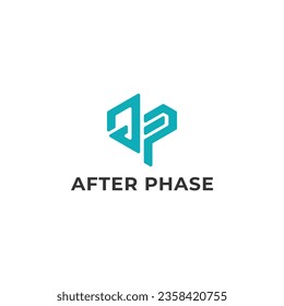 Abstract initial letter AP or PA letter Logo Design Template in blue color isolated on a white background applied for real estate agent logo design inspiration template