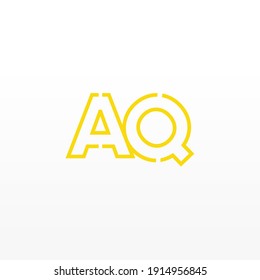 Resumen de la carta inicial con el logotipo AQ. Estilo de línea aislado. Usable para Logos de Negocios y Tecnología. Elemento de plantilla de diseño de logotipo de vectores planos.