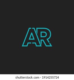 Abstract Initial Letter AR Logo. Line Style isolated. Usable for Business and Technology Logos. Flat Vector Logo Design Template Element.