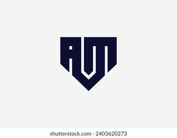 Resumen de la carta inicial AM AWM Logo. Formas geométricas Letra AWM aislada en fondo blanco. Idóneo para logotipos de empresas y marcas. Elementos de plantilla de vectores de diseño plano