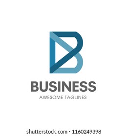 Abstract initial letter b colorful business logo design template