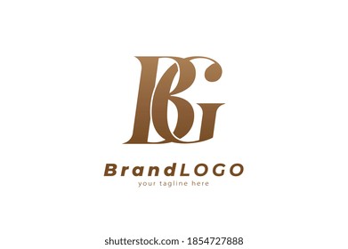 Abstrakter Anfangsbuchstabe B und G-Logo, geeignet für Branding- und Unternehmenslogos, flache Logo-Design-Vorlage, Vektorgrafik
