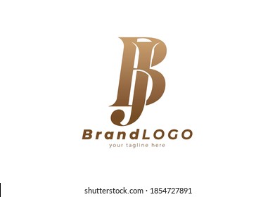 Abstract initial letter B and J logo,usable for branding and business logos, Flat Logo Design Template, vector illustration