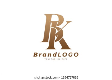 Abstract initial letter B and K logo,usable for branding and business logos, Flat Logo Design Template, vector illustration